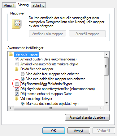 Mappinställningar Mappinställningar